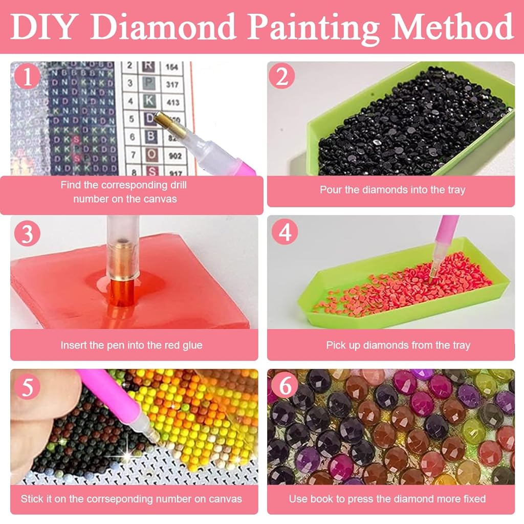 HASTHIP® 4pcs DIY Diamond Art Painting Kit 5D Diamond Art Painting Kit Hyper-Realistic Scenery Diamond Painting Wall Decor Beginners Diamond Art Painting Supplies DIY Home Gift, 11.8 x 11.8 Inch HASTHIP® 4pcs DIY Diamond Art Painting Kit 5D Diamond Art Painting Kit Hyper-Realistic Scenery Diamond Painting Wall Decor Beginners Diamond Art Painting Supplies DIY Home Gift, 11.8 x 11.8 Inch